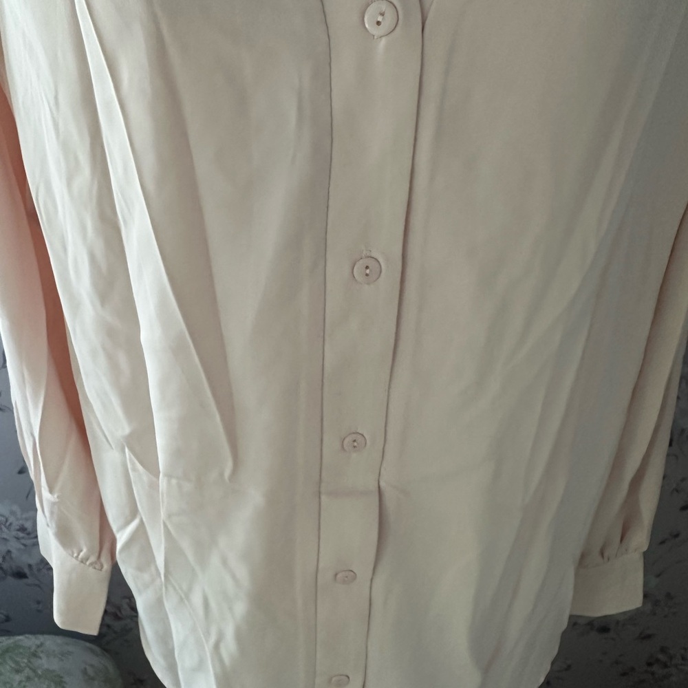 Pale Pink Button-Up Blouse